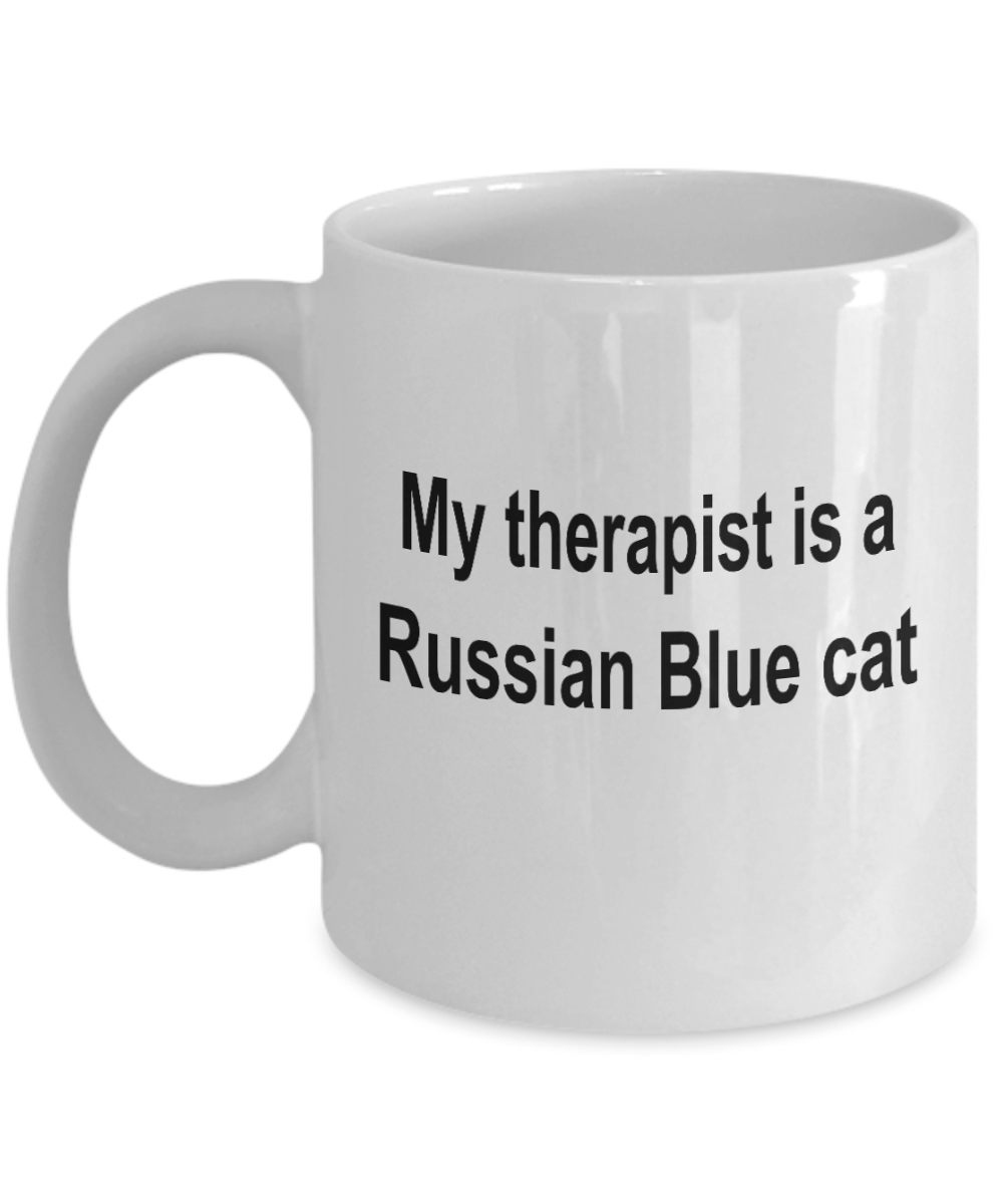 Russian Blue Cat Therapist Coffee Cup
