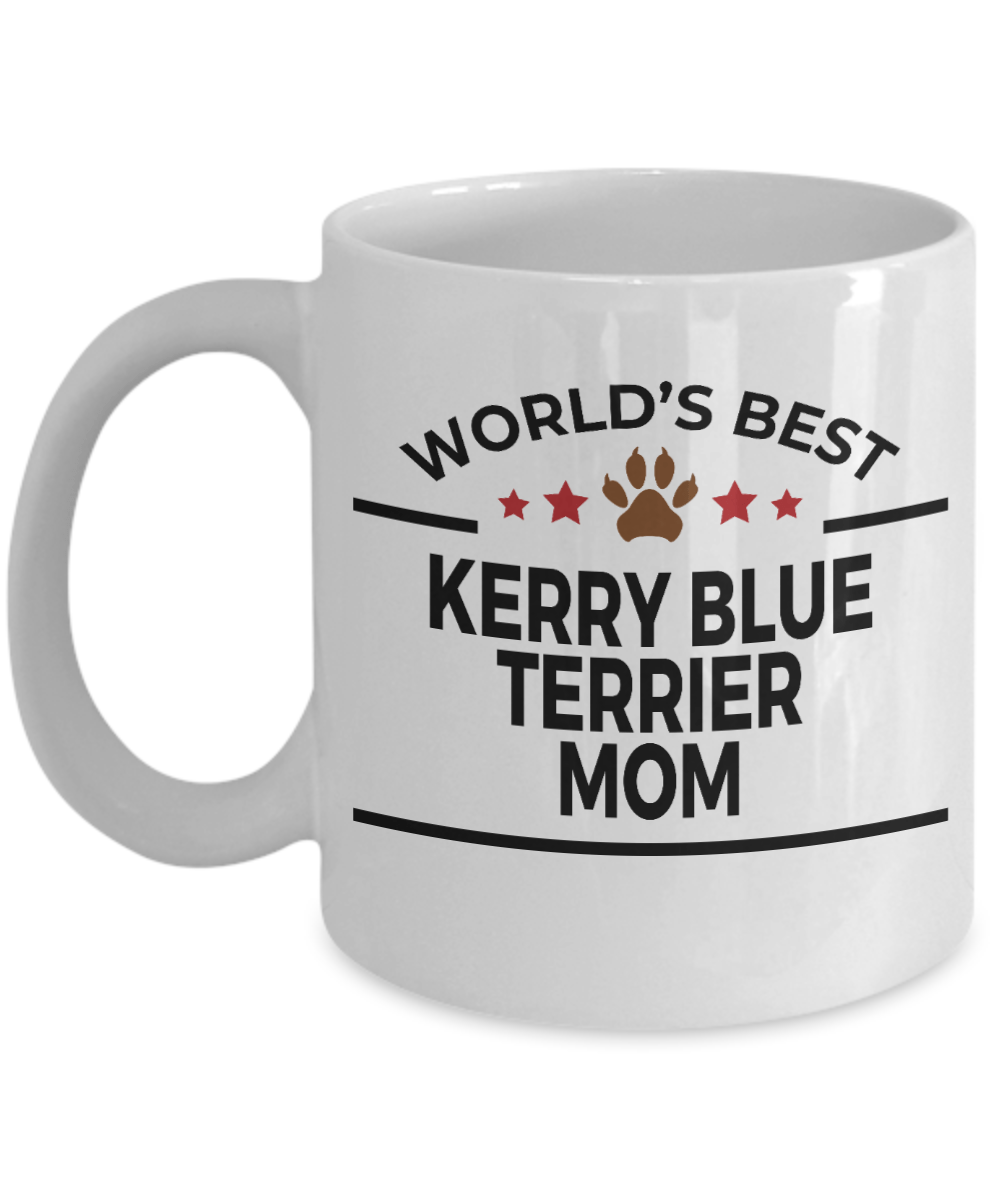 Kerry Blue Terrier Dog Lover Gift World's Best Mom Birthday Mother's Day White Ceramic Coffee Mug