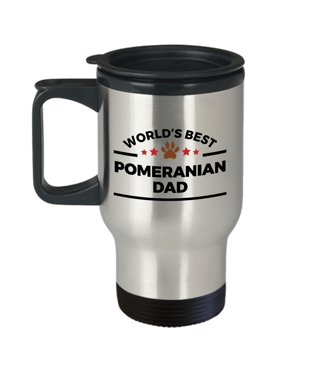 Pomeranian Dog Dad Travel Coffee Mug