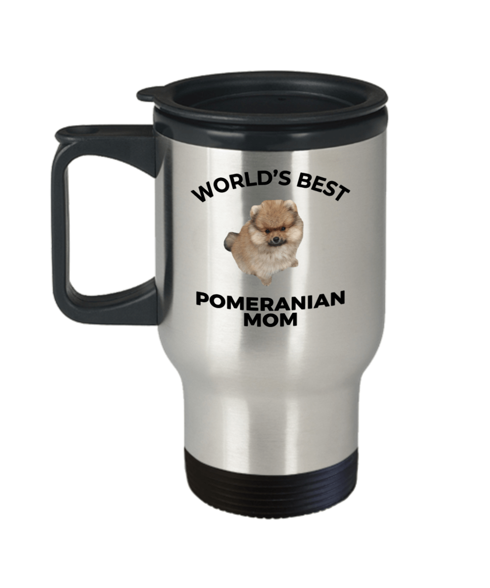 Pomeranian Puppy Dog Mom Travel Coffee Mug