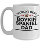 Boykin Spaniel Dog Lover Gift World's Best Dad Birthday Father's Day White Ceramic Coffee Mug