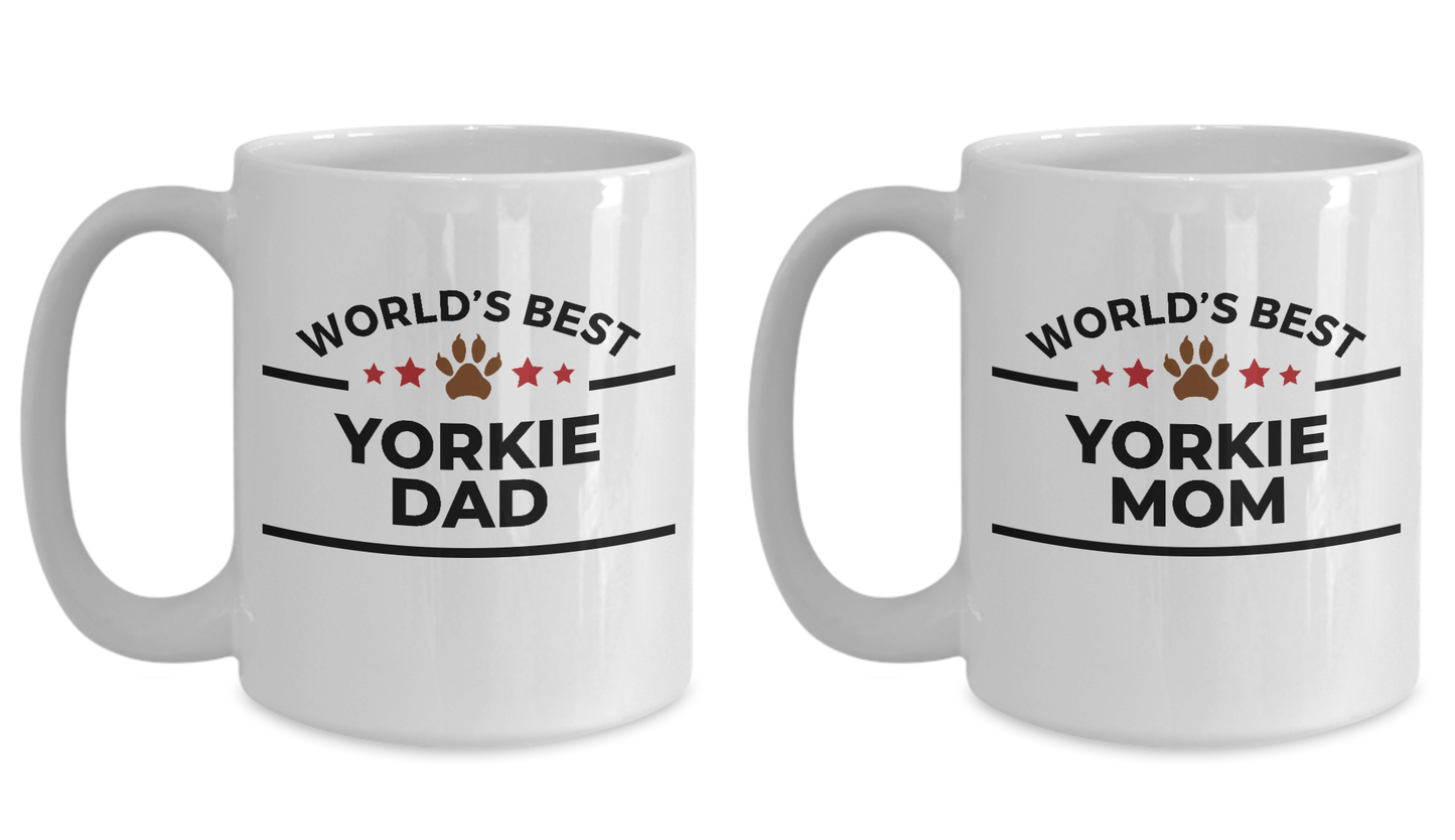 Yorkshire Terrier Dad and Mom Couples Mug - Set of 2 His and Hers