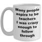 Teacher Funny Gift - Many people aspire to be teachers I was crazy enough to follow through