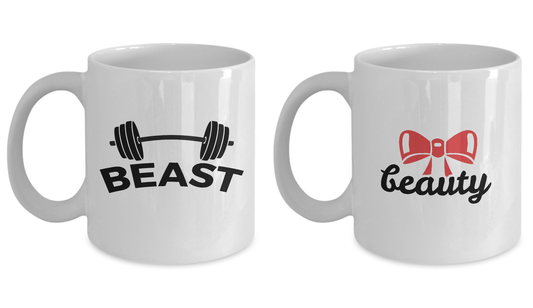 The Beauty and Beast Coffee Cup Set of 2 -  Couples