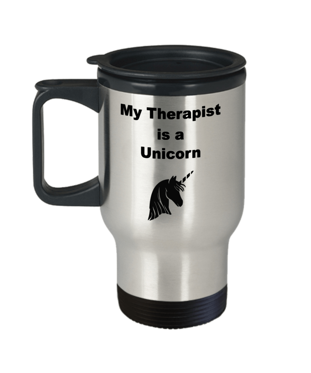 Unicorn Therapist Travel Tumbler Mug