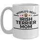 Irish Terrier Dog Lover Gift World's Best Mom Birthday Mother's Day White Ceramic Coffee Mug