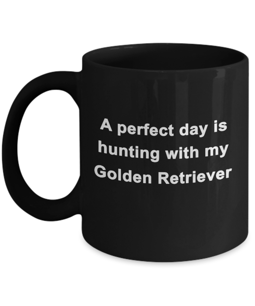 Golden Retriever Dog Hunting Perfect Day Black Coffee Mug