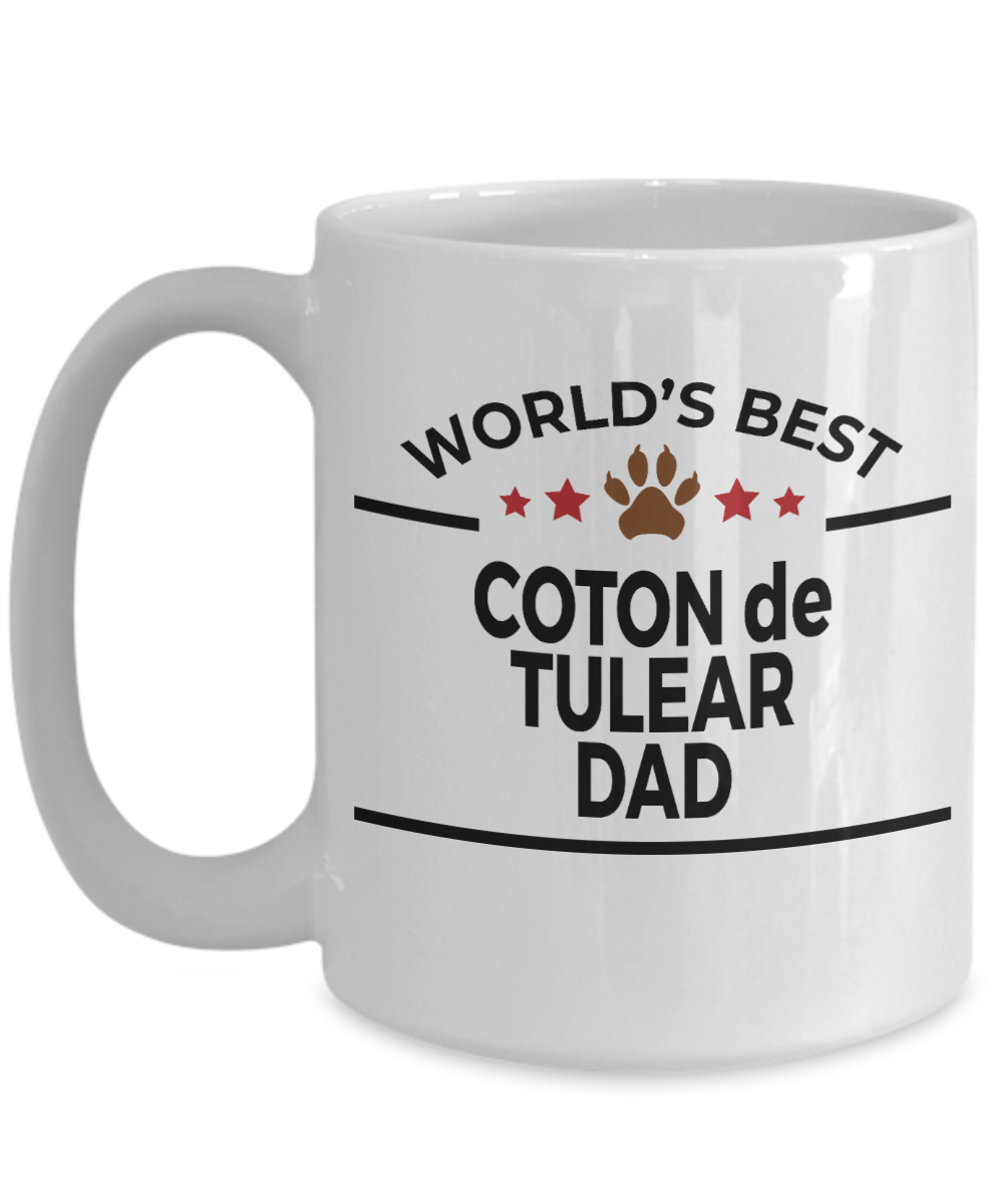 Coton de Tulear Dog Lover Gift World's Best Dad Birthday Father's Day White Ceramic Coffee Mug