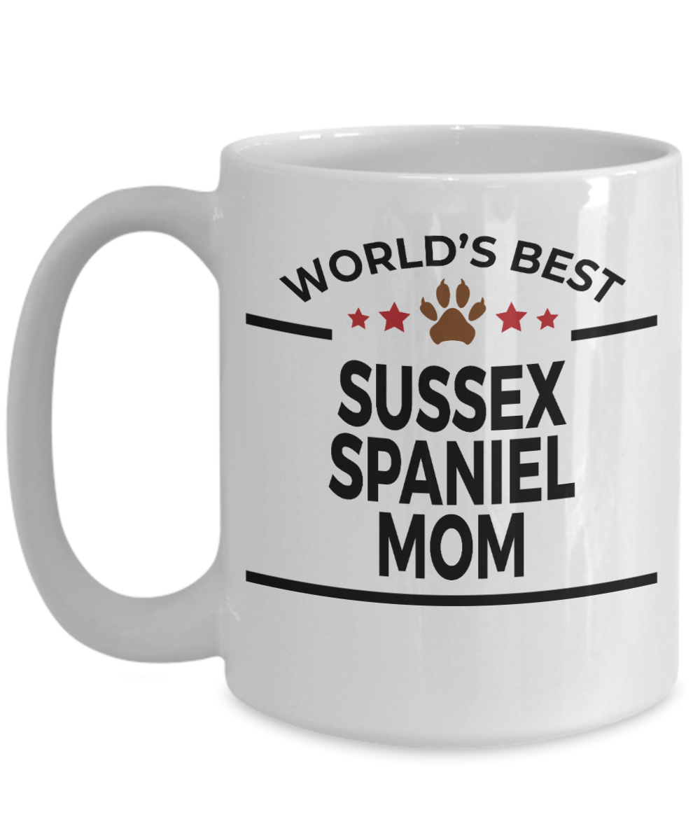 Sussex Spaniel Dog Lover Gift World's Best Mom Birthday Mother's Day White Ceramic Coffee Mug