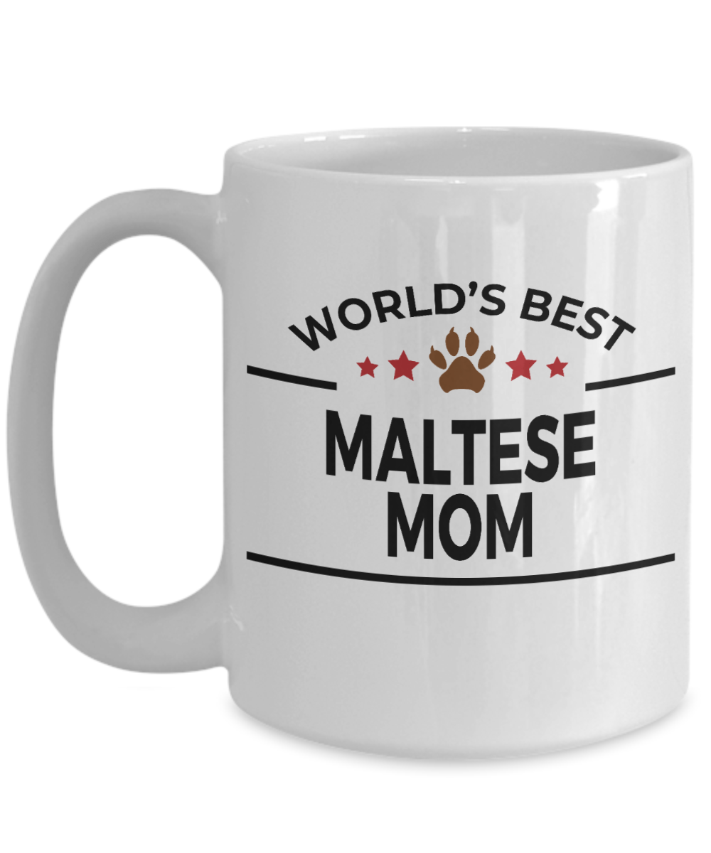 Maltese Dog Lover Gift World's Best Mom Birthday Mother's Day White Ceramic Coffee Mug