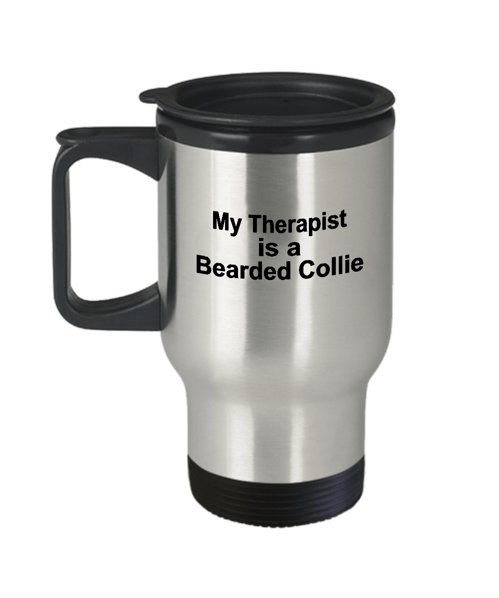 Bearded Collie Dog Therapist Travel Coffee Mug
