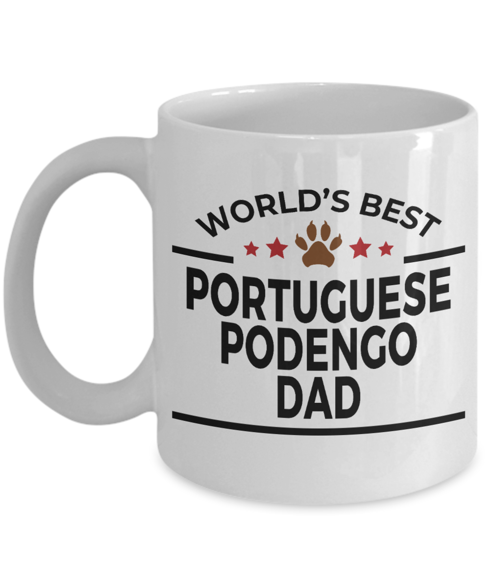 Portuguese Podengo Dog Lover Gift World's Best Dad Birthday Father's Day White Ceramic Coffee Mug
