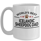 Icelandic Sheepdog Lover Gift World's Best Dad Birthday Father's Day White Ceramic Coffee Mug