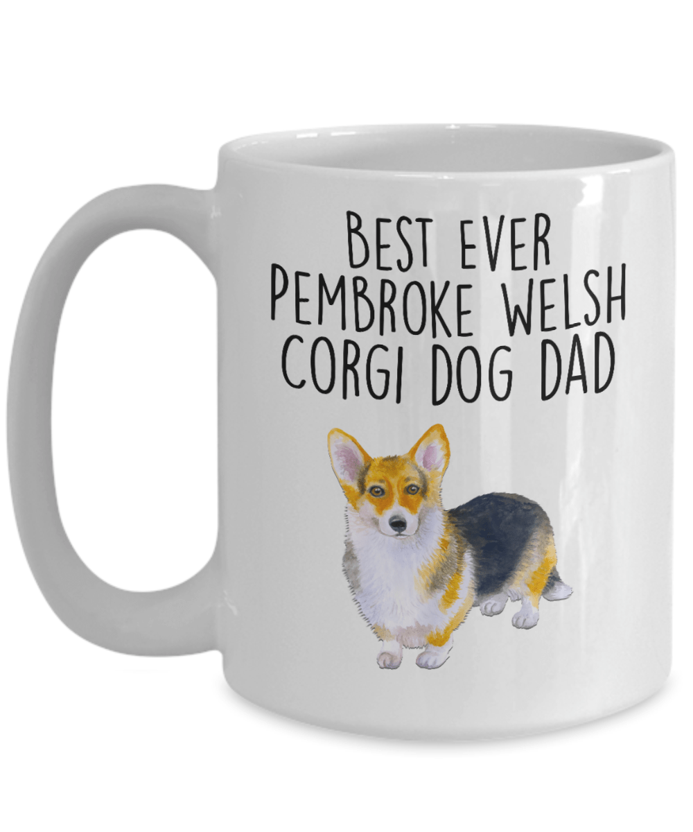 Best Ever Tricolor Pembroke Welsh Corgi Dog Dad Ceramic Coffee Mug
