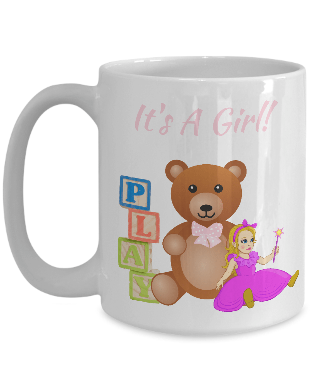 It's A Girl! Baby Birth Announcement White Ceramic Mug