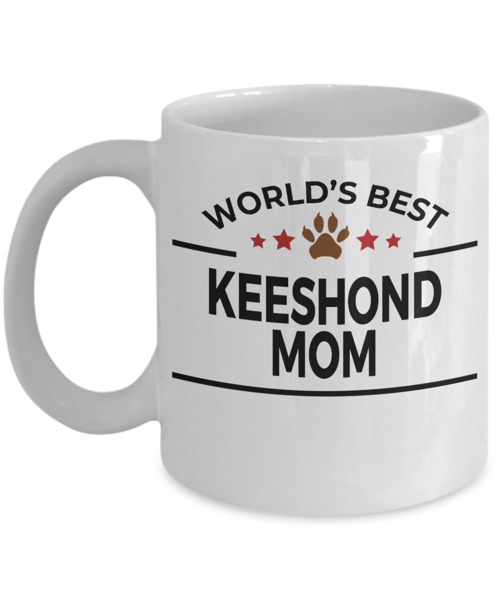 Keeshond Dog Lover Gift World's Best Mom Birthday Mother's Day White Ceramic Coffee Mug