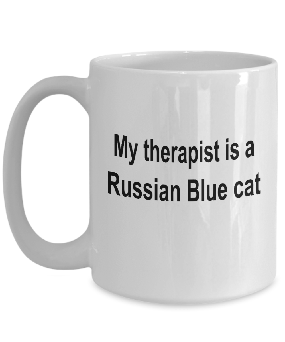 Russian Blue Cat Therapist Coffee Cup