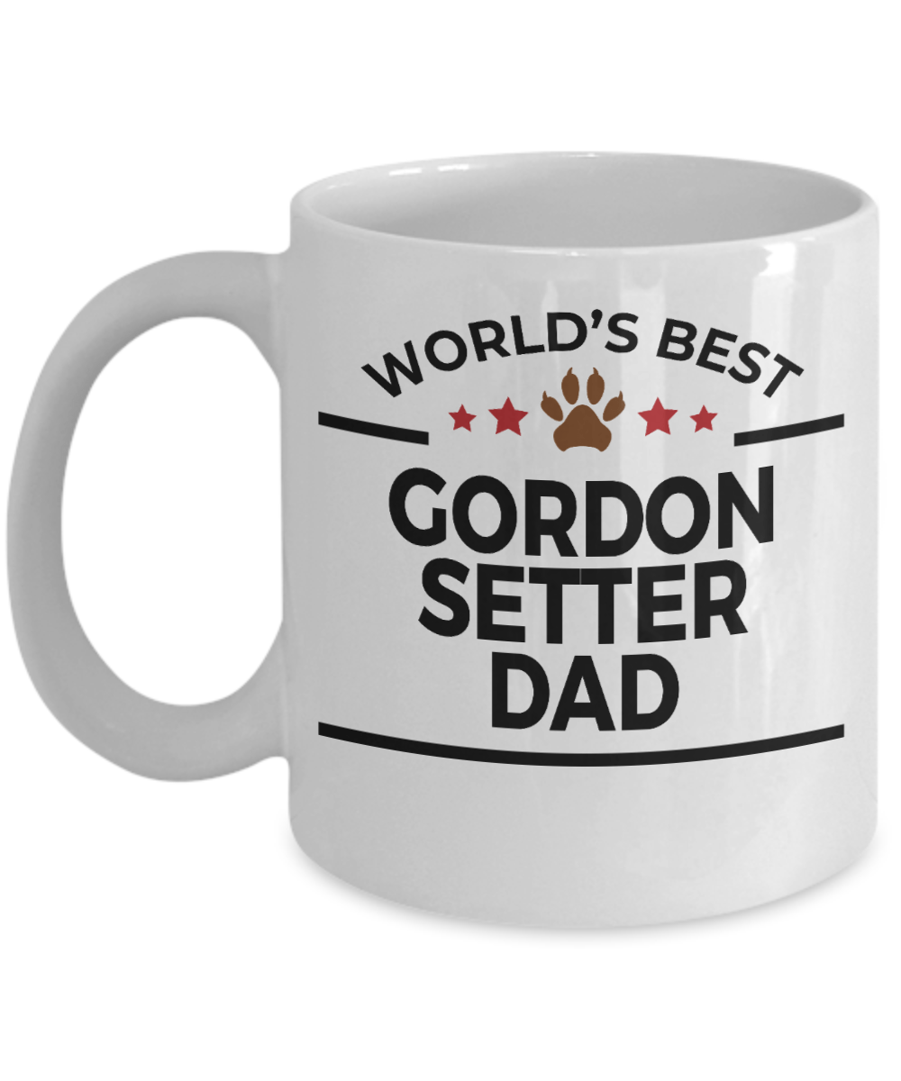 Gordon Setter Dog Lover Gift World's Best Dad Birthday Father's Day White Ceramic Coffee Mug