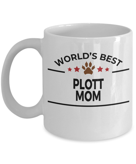 Plott Dog Lover Gift World's Best Mom Birthday Mother's Day White Ceramic Coffee Mug