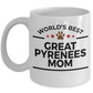 Great Pyrenees Dog Lover Gift World's Best Mom Birthday Mother's Day White Ceramic Coffee Mug