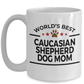 Caucasian Shepherd Dog Lover Gift World's Best Mom Birthday Mother's Day White Ceramic Coffee Mug