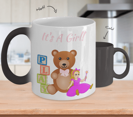 It's A Girl! Baby Gender Reveal Color Changing Ceramic Mug