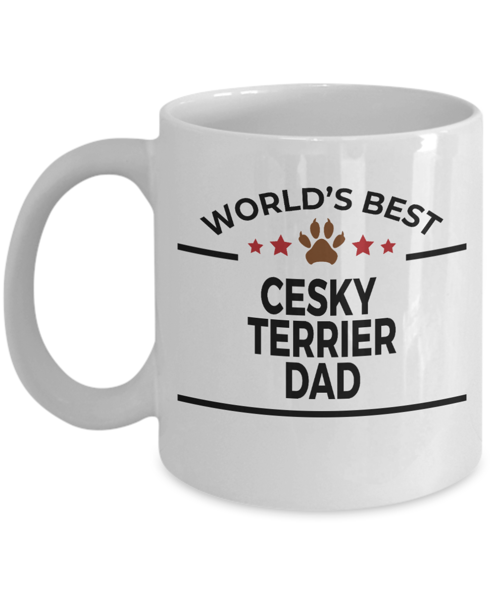 Cesky Terrier Dog Lover Gift World's Best Dad Birthday Father's Day White Ceramic Coffee Mug