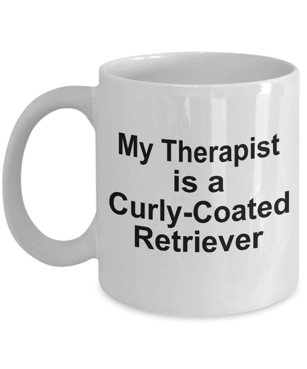 Curly-Coated Retriever Dog Owner Lover Funny Gift Therapist White Ceramic Coffee Mug
