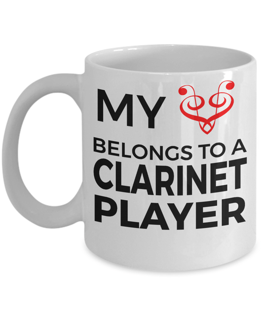 Clarinet Player Mug -  My Heart Belongs To A Clarinet Player