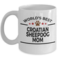 Croatian Sheepdog Dog Lover Gift World's Best Mom Birthday Mother's Day White Ceramic Coffee Mug