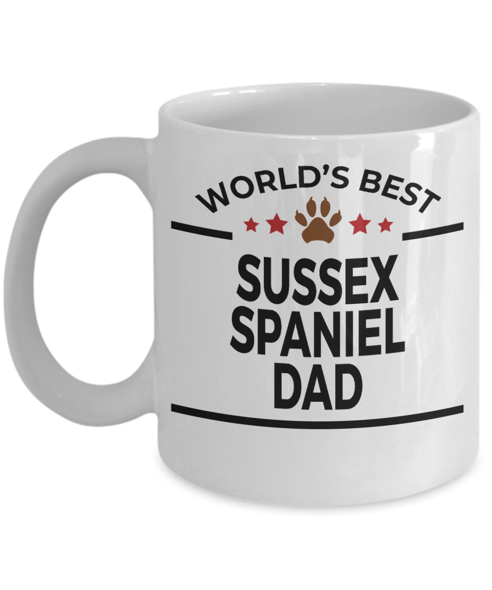 Sussex Spaniel Dog Lover Gift World's Best Dad Birthday Father's Day White Ceramic Coffee Mug