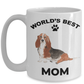 Basset Hound Best Mom Coffee Mug watercolor print
