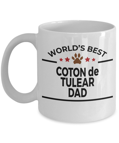 Coton de Tulear Dog Lover Gift World's Best Dad Birthday Father's Day White Ceramic Coffee Mug