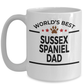 Sussex Spaniel Dog Lover Gift World's Best Dad Birthday Father's Day White Ceramic Coffee Mug
