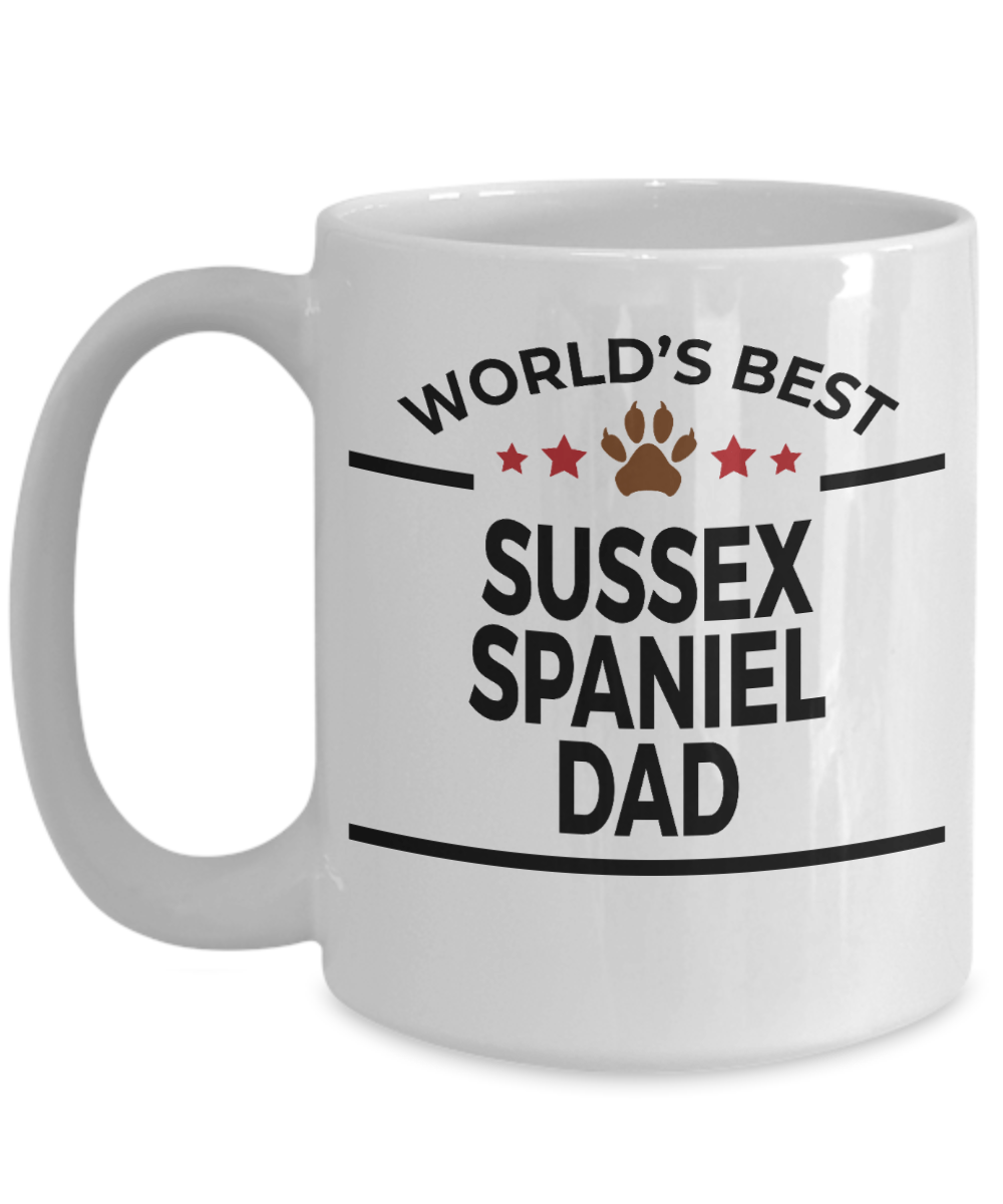 Sussex Spaniel Dog Lover Gift World's Best Dad Birthday Father's Day White Ceramic Coffee Mug