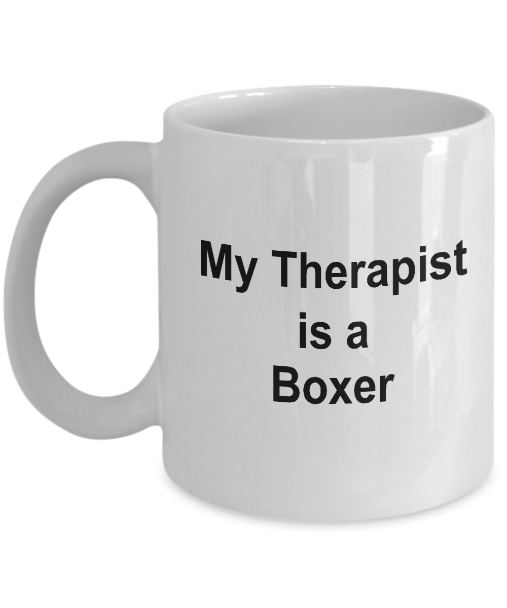 Funny Boxer Dog Lover Gift Therapist White Ceramic Coffee Mug – Spring Pets