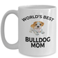 Bulldog Puppy Dog Lover Gift World's Best Mom Birthday Mother's Day White Ceramic Coffee Mug