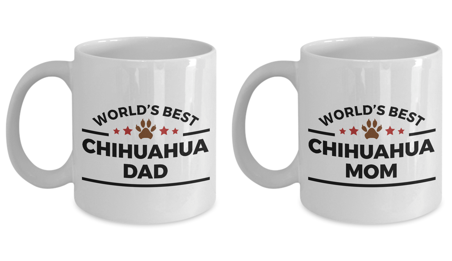 World's Best Chihuahua Mom and Dad Couples Mug Set of 2