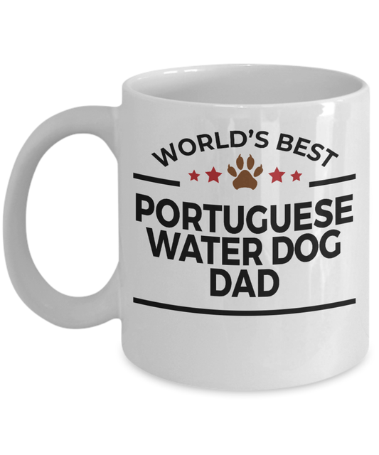 Portuguese Water Dog Lover Gift World's Best Dad Birthday Father's Day White Ceramic Coffee Mug