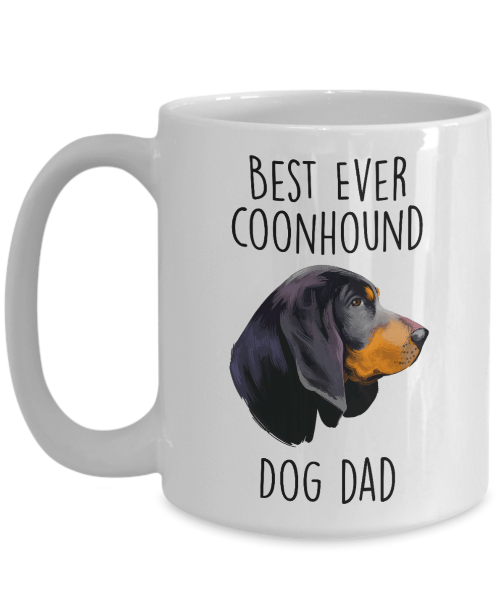 Best Ever Black and Tan Coonhound Dog Dad Ceramic Coffee Mug