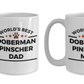 Doberman Pinscher Dog Dad and Mom Coffee Mug Set of 2