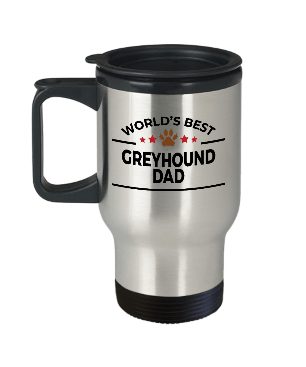 Greyhound Dog Dad Travel Coffee Mug
