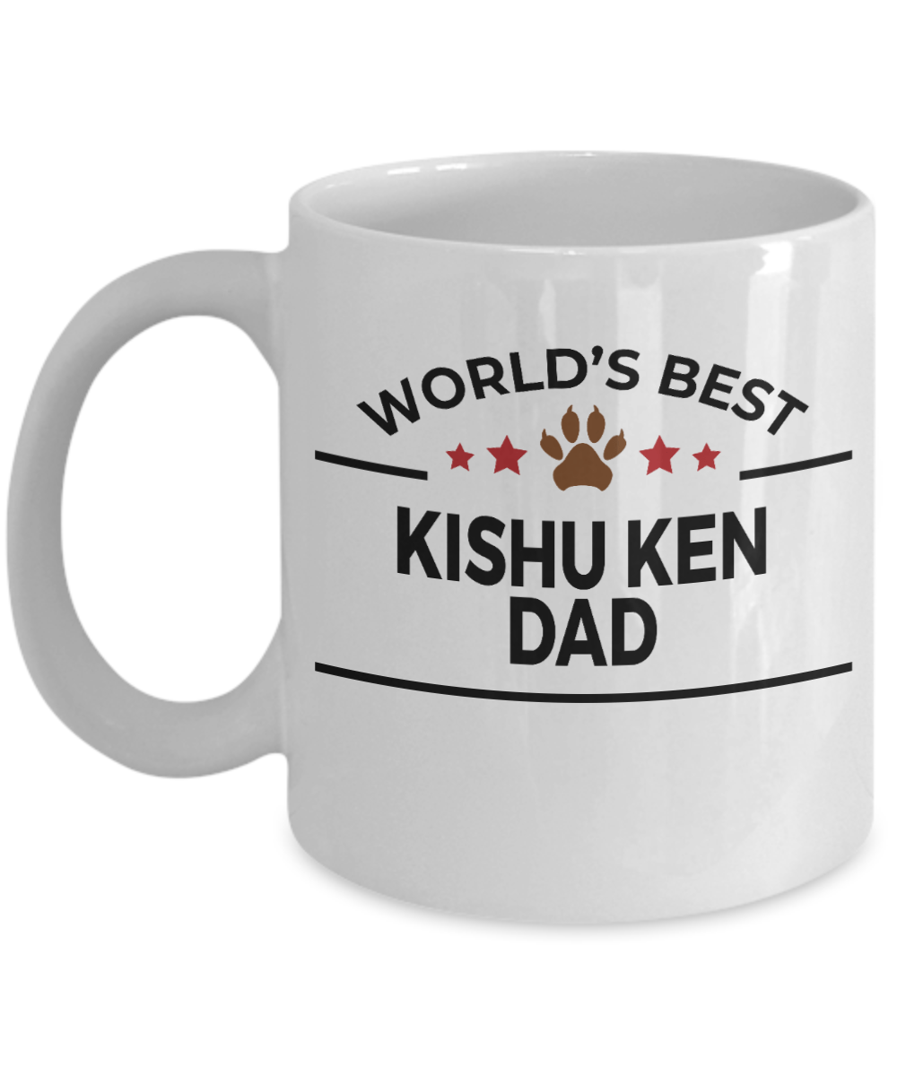 Kishu Ken Dog Lover Gift World's Best Dad Birthday Father's Day White Ceramic Coffee Mug