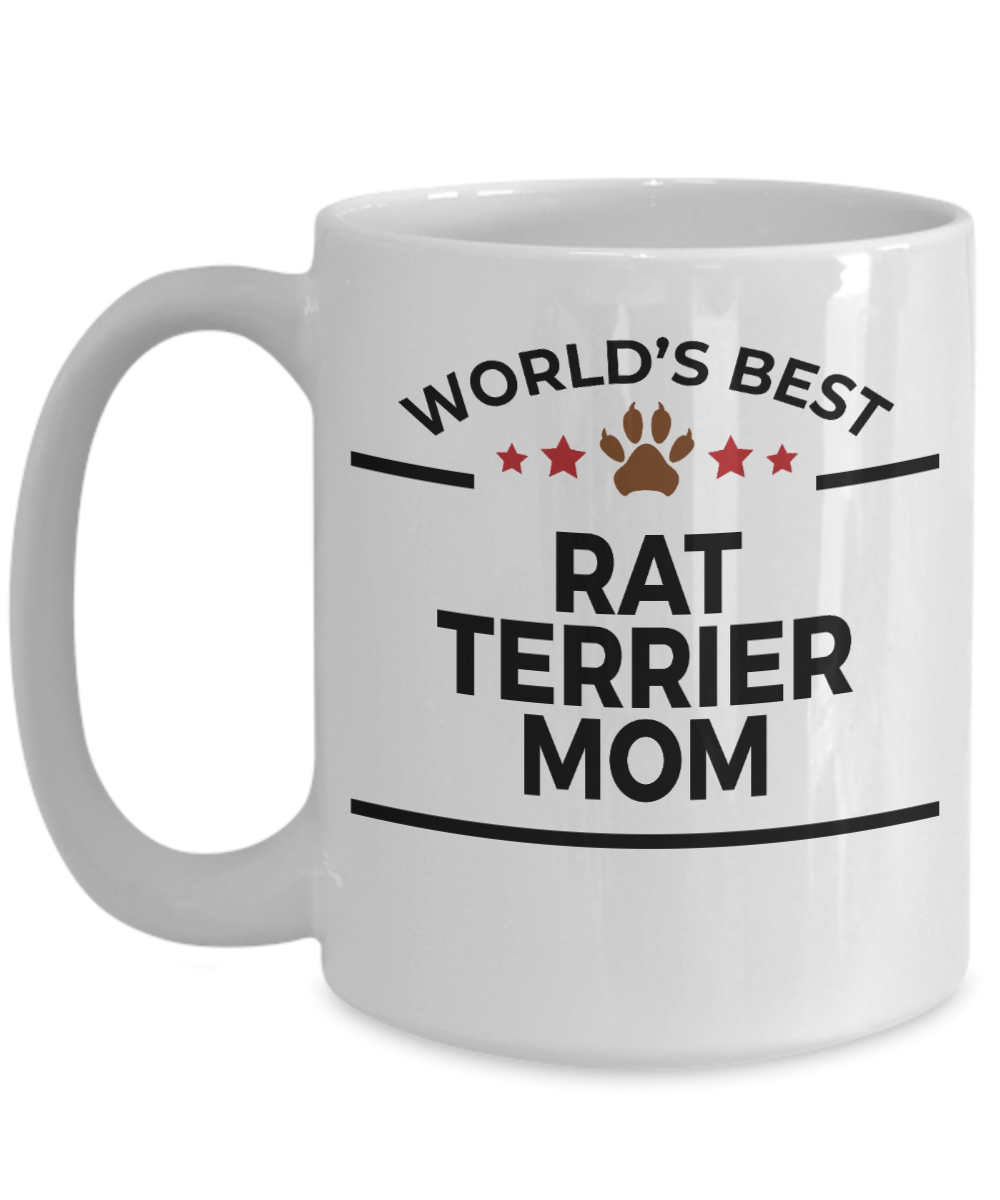 Rat Terrier Dog Lover Gift World's Best Mom Birthday Mother's Day White Ceramic Coffee Mug