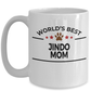 Jindo Dog Lover Gift World's Best Mom Birthday Mother's Day White Ceramic Coffee Mug