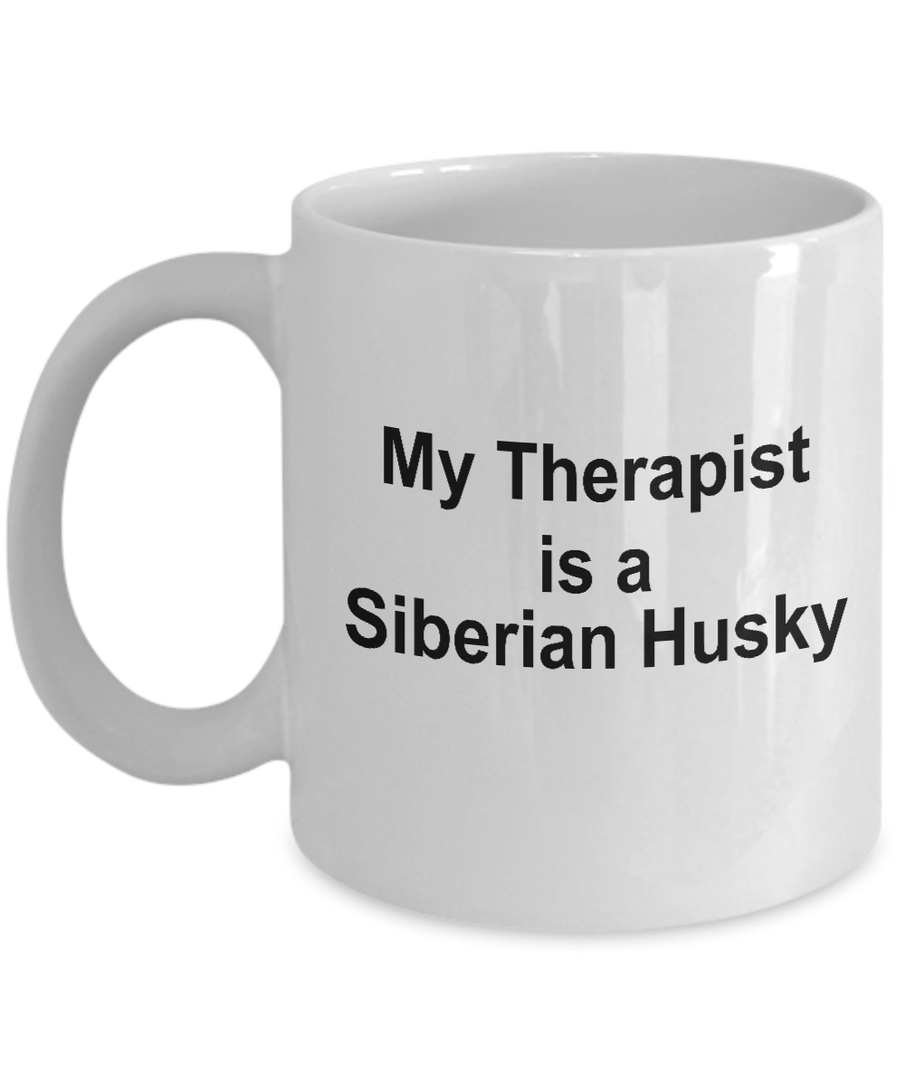 Mug Blanc Céramique Avec Illustration De Husky Sibérien - Parfait Pour Les Amoureux Des Chiens
