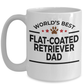 Flat-Coated Retriever Dog Lover Gift World's Best Dad Birthday Father's Day White Ceramic Coffee Mug