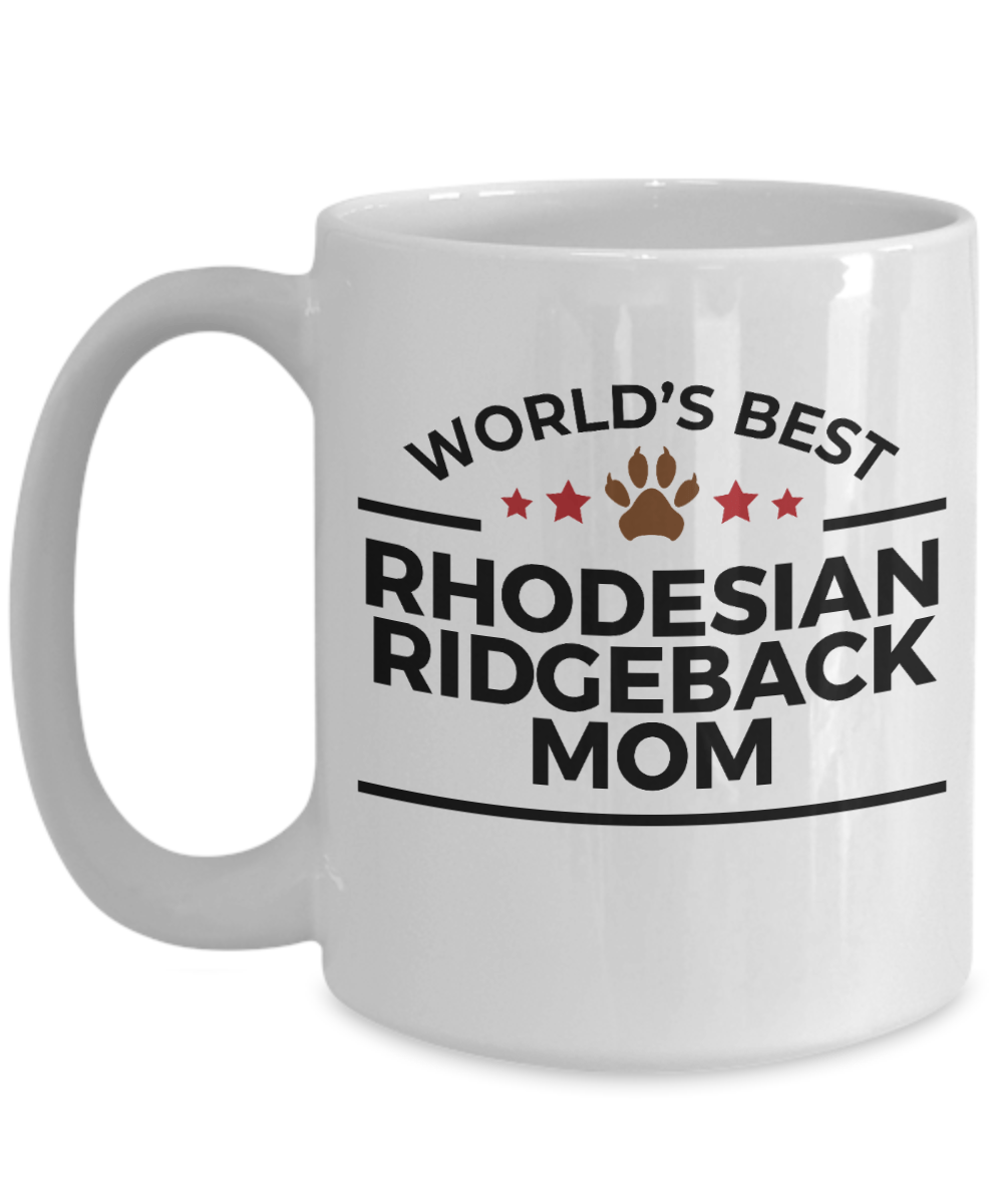 Rhodesian Ridgeback Dog Lover Gift World's Best Mom Birthday Mother's Day White Ceramic Coffee Mug