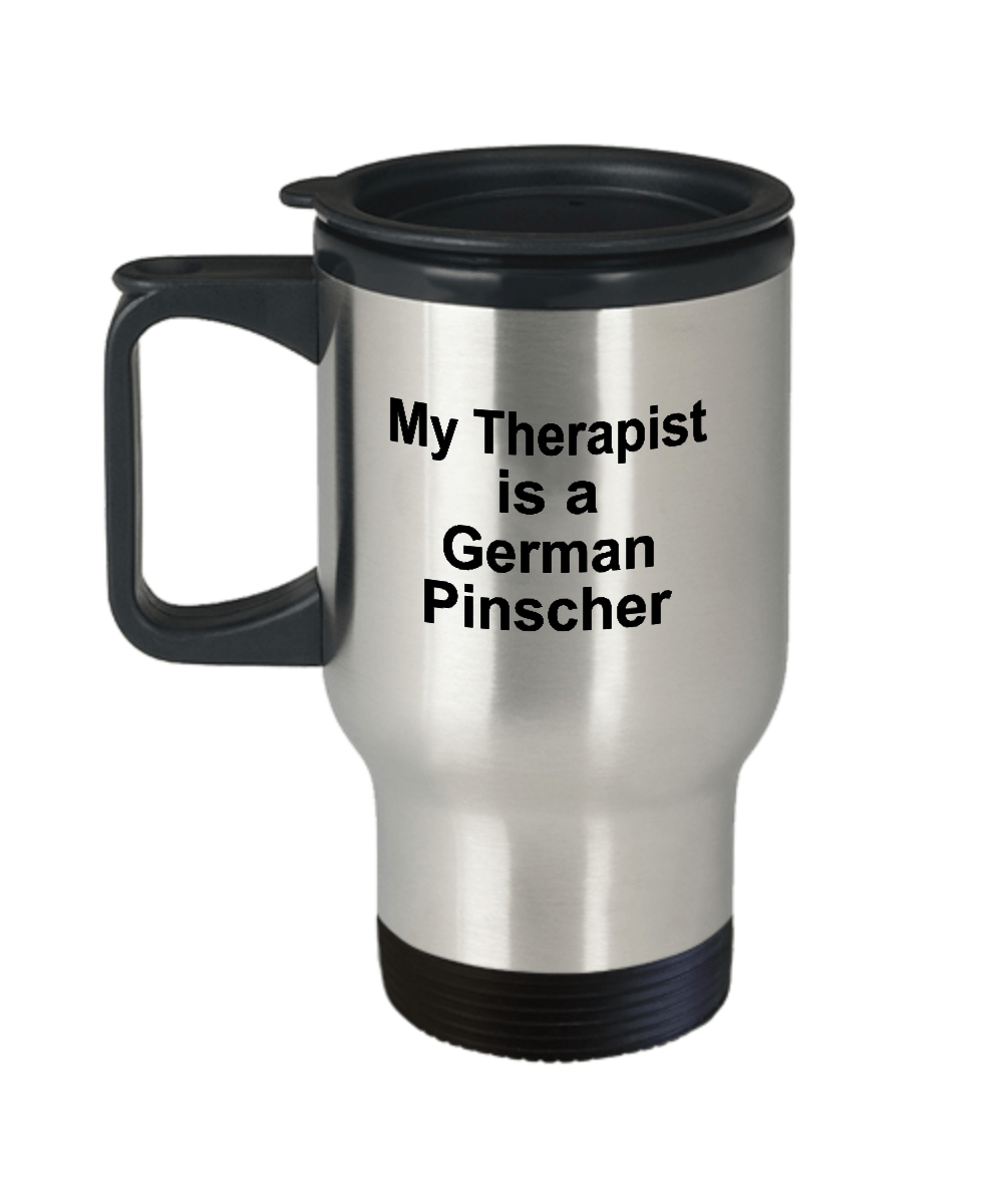 German Pinscher Dog Owner Lover Funny Gift Therapist Stainless Steel Insulated Travel Coffee Mug