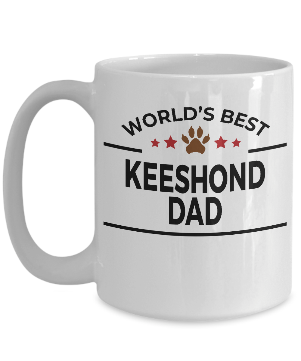 Keeshond Dog Lover Gift World's Best Dad Birthday Father's Day White Ceramic Coffee Mug